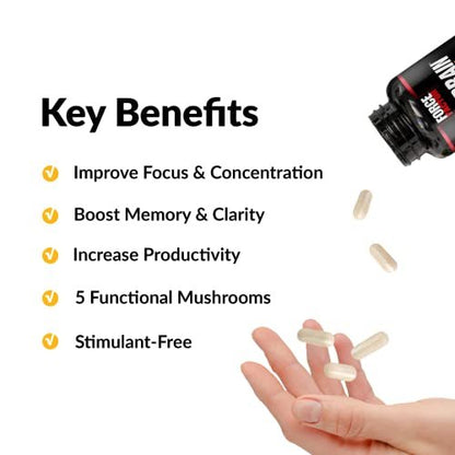 Force Factor Forebrain Focus Brain Booster – Nootropikum für Konzentration, Gedächtnis und Produktivität, 60 Kapseln