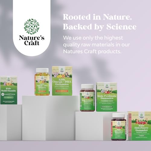 Natures Craft Kinder Immunitäts-Gummibärchen - Vitamin C, Zink und Echinacea für Kinder - Vegan, glutenfrei, gelatinefrei - 60 Stück