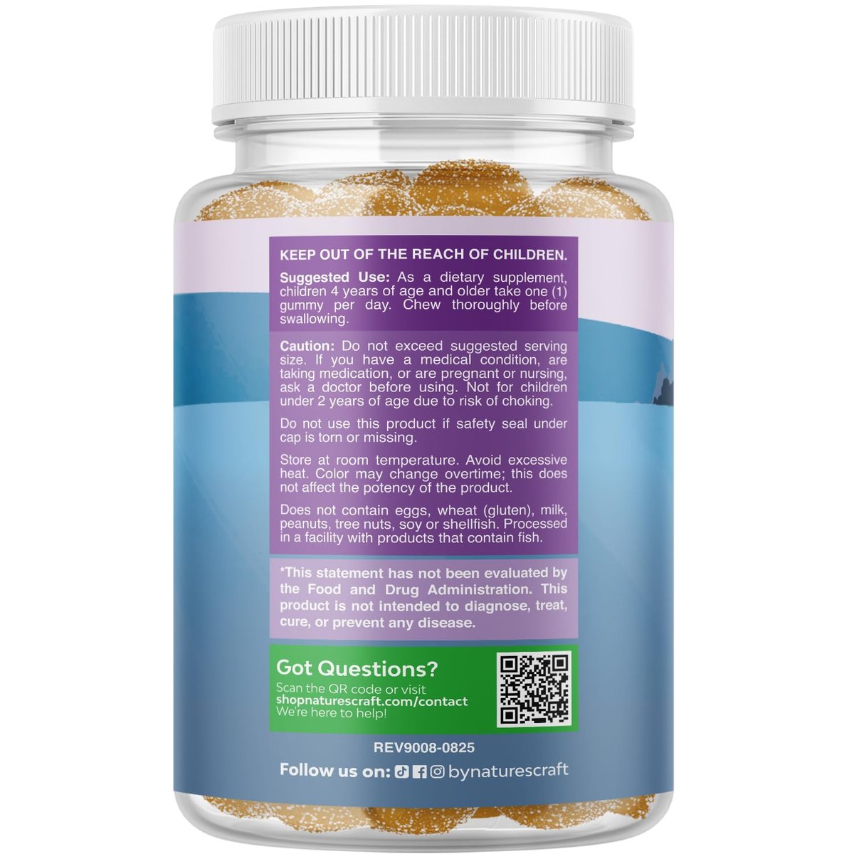 Natures Craft Kinder Immunitäts-Gummibärchen - Vitamin C, Zink und Echinacea für Kinder - Vegan, glutenfrei, gelatinefrei - 60 Stück