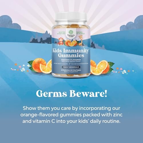 Natures Craft Kinder Immunitäts-Gummibärchen - Vitamin C, Zink und Echinacea für Kinder - Vegan, glutenfrei, gelatinefrei - 60 Stück