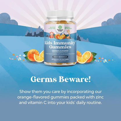 Natures Craft Kinder Immunitäts-Gummibärchen - Vitamin C, Zink und Echinacea für Kinder - Vegan, glutenfrei, gelatinefrei - 60 Stück
