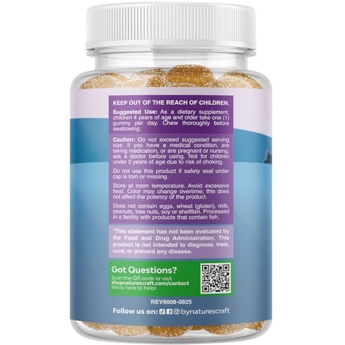 Natures Craft Kinder Immunitäts-Gummibärchen - Vitamin C, Zink und Echinacea für Kinder - Vegan, glutenfrei, gelatinefrei - 60 Stück