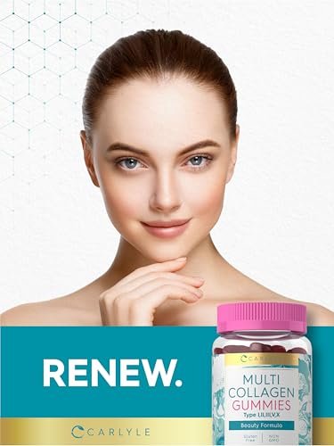 Carlyle Kollagen-Peptid-Gummibärchen | 60 Stück | Multi-Kollagen-Komplex | Schönheitsformel | Geschmack: Mischbeere | Non-GMO, Glutenfrei