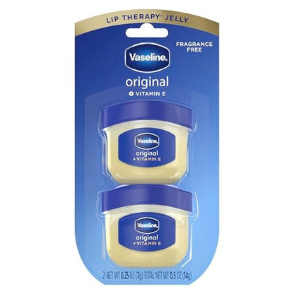 Vaseline Lip Therapy 2er-Pack Original Mini – Lippenbalsam für trockene, rissige Lippen, feuchtigkeitsspendend, 0,5 oz