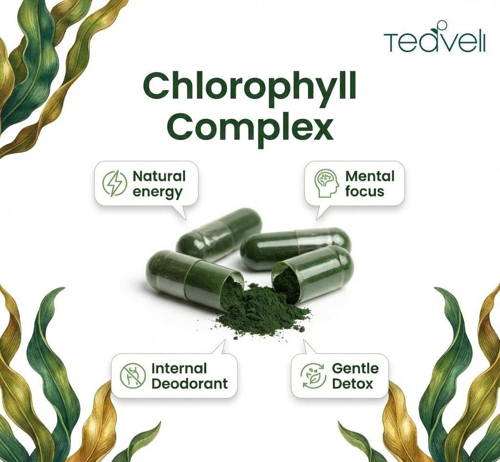 Spirulina und Chlorella Kapseln – Chlorophyll Tabletten & Blaualgen für kraftvolle Entgiftung, Energie & ein gesundes Immunsystem – 3x mehr Chlorella Spirulina Pulver/Portion – 90 Stück