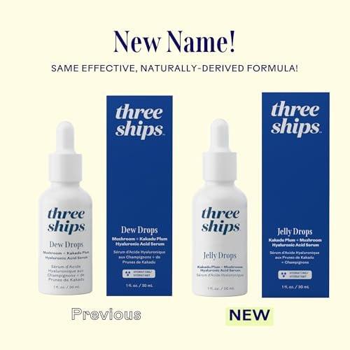 Three Ships Jelly Drops Kakadu Plum + Mushroom Hyaluronic Acid Serum | Feuchtigkeitsspendend, regenerierend, polsternd | 30 ml