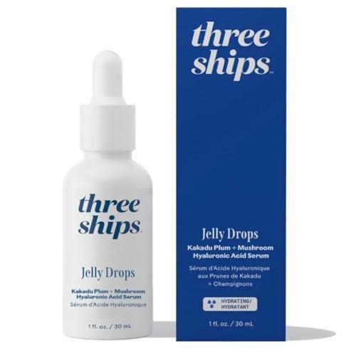 Three Ships Jelly Drops Kakadu Plum + Mushroom Hyaluronic Acid Serum | Feuchtigkeitsspendend, regenerierend, polsternd | 30 ml