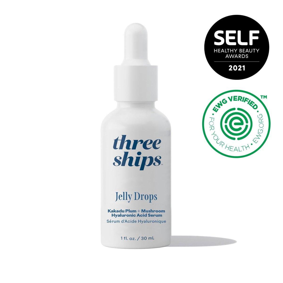 Three Ships Jelly Drops Kakadu Plum + Mushroom Hyaluronic Acid Serum | Feuchtigkeitsspendend, regenerierend, polsternd | 30 ml