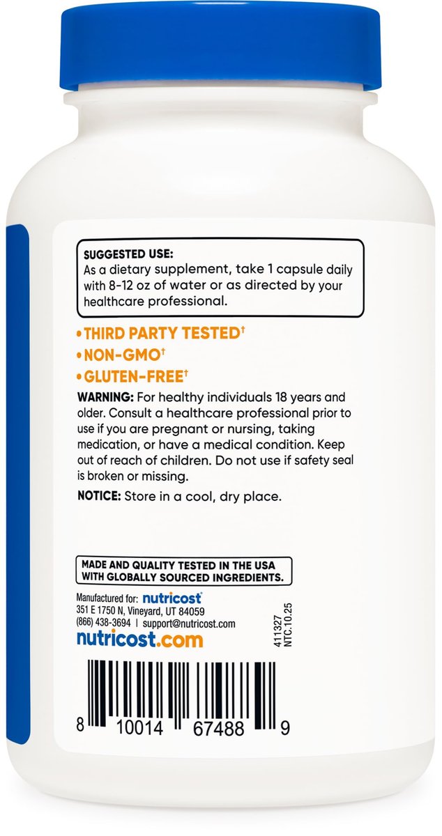 Nutricost L-Glycin 1000mg, 120 Kapseln, Vegetarisch, Nicht-GVO & Glutenfrei