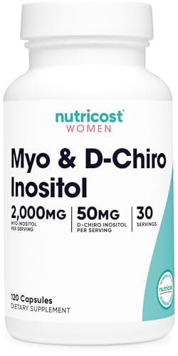 Nutricost Myo-Inositol & D-Chiro-Inositol für Frauen 2000mg, 120 Kapseln, 2000mg Myo & 50mg D-Chiro pro Portion, 30 Portionen, Vegetarierfreundlich, Non-GMO & Glutenfrei