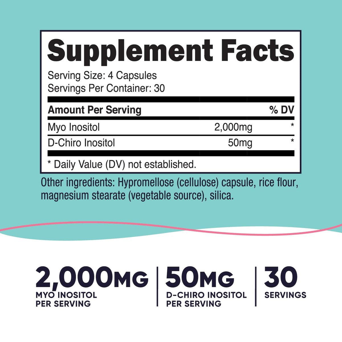 Nutricost Myo-Inositol & D-Chiro-Inositol für Frauen 2000mg, 120 Kapseln, 2000mg Myo & 50mg D-Chiro pro Portion, 30 Portionen, Vegetarierfreundlich, Non-GMO & Glutenfrei