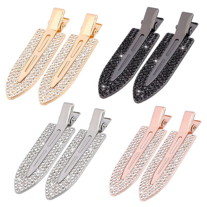 Magicsky 8er-Pack Faltenfreie Haarklammern, Strass-Haarklammern ohne Biegen, Diamant-Metall-Clips für Make-up-Fransen, Styling-Werkzeug für Frauen und Mädchen, Silber, Gold, Schwarz