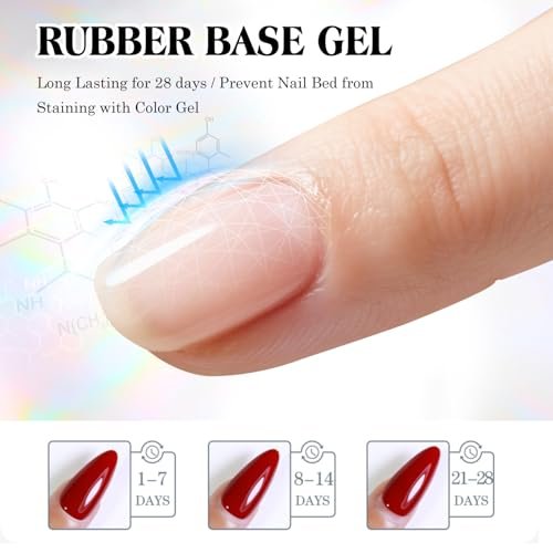 OXXI Professional Rubber Base Gel & No Wipe Top Coat Set 2x15ml – Selbstnivellierender Nagelbasislack und hochglänzender, kratzfester Überlack im Geschenkset