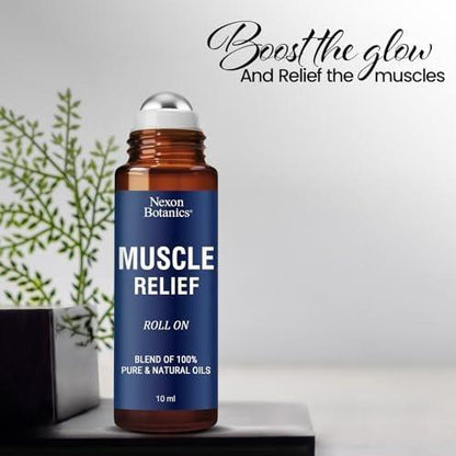 Nexon Botanics Muskelschmerz-Roll-On 10 ml – Reine & natürliche, vorgemischte Mischung für verspannte Muskeln, Schmerzen & Erholung – Praktischer Roller für Sportler & aktive Lebensstile