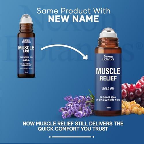 Nexon Botanics Muskelschmerz-Roll-On 10 ml – Reine & natürliche, vorgemischte Mischung für verspannte Muskeln, Schmerzen & Erholung – Praktischer Roller für Sportler & aktive Lebensstile