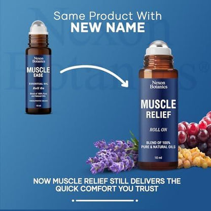 Nexon Botanics Muskelschmerz-Roll-On 10 ml – Reine & natürliche, vorgemischte Mischung für verspannte Muskeln, Schmerzen & Erholung – Praktischer Roller für Sportler & aktive Lebensstile