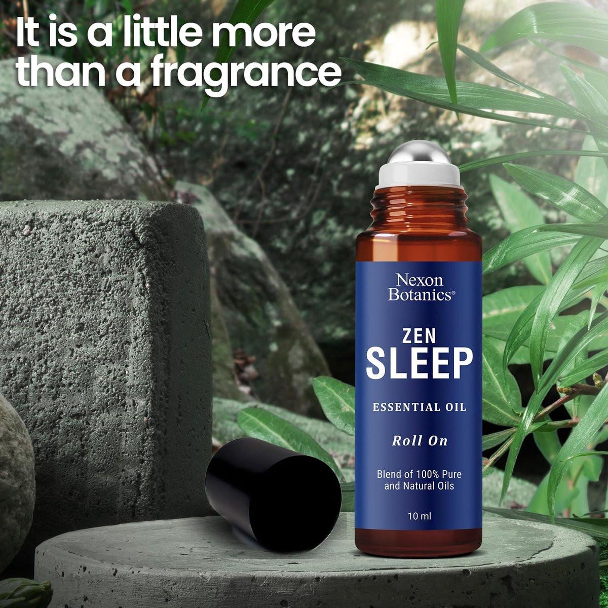 Zen Sleep Essential Oil Roll-On 10 ml - Beruhigende Mischung für Gelassenheit & Tiefschlaf mit Lavendel, Rosmarin - Einfach anzuwendender Roller - Nexon Botanics