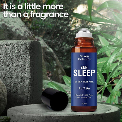 Zen Sleep Essential Oil Roll-On 10 ml - Beruhigende Mischung für Gelassenheit & Tiefschlaf mit Lavendel, Rosmarin - Einfach anzuwendender Roller - Nexon Botanics