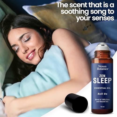 Zen Sleep Essential Oil Roll-On 10 ml - Beruhigende Mischung für Gelassenheit & Tiefschlaf mit Lavendel, Rosmarin - Einfach anzuwendender Roller - Nexon Botanics