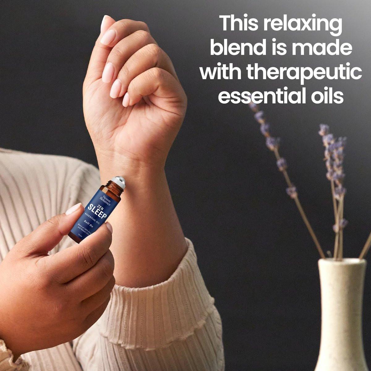 Zen Sleep Essential Oil Roll-On 10 ml - Beruhigende Mischung für Gelassenheit & Tiefschlaf mit Lavendel, Rosmarin - Einfach anzuwendender Roller - Nexon Botanics