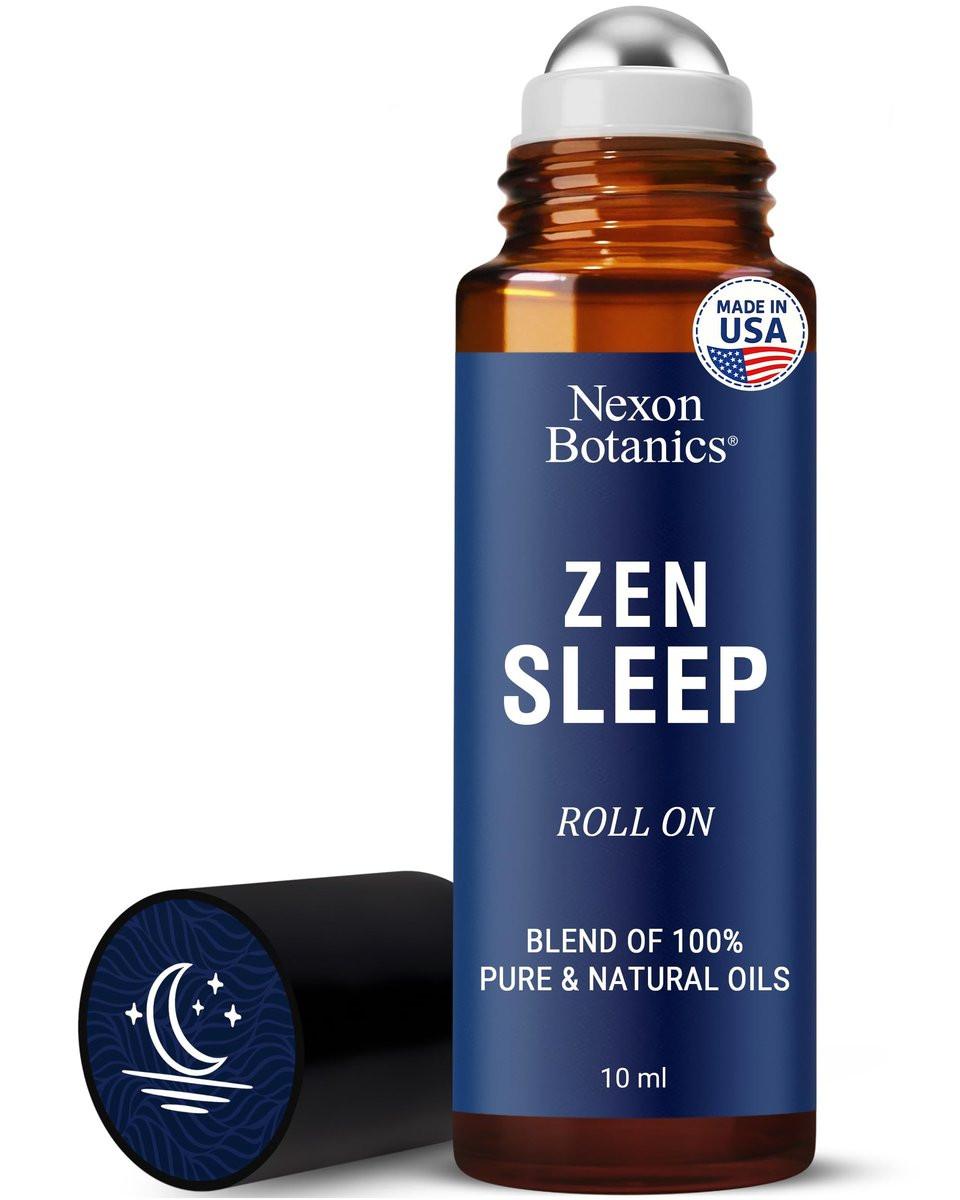 Zen Sleep Essential Oil Roll-On 10 ml - Beruhigende Mischung für Gelassenheit & Tiefschlaf mit Lavendel, Rosmarin - Einfach anzuwendender Roller - Nexon Botanics