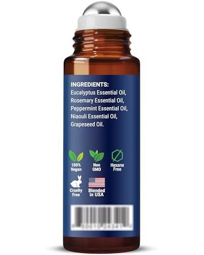 Atemunterstützung Roll-On mit ätherischen Ölen 10 ml – Eukalyptus, Pfefferminze & Rosmarin – Nexon Botanics