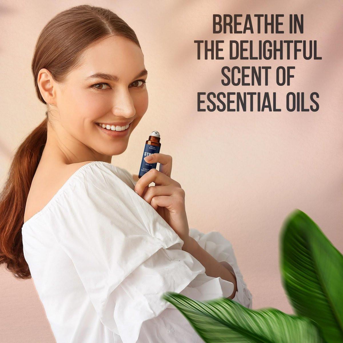 Nexon Botanics Stress Relief Essential Oil Roll-On 10 ml – Beruhigende Mischung mit Lavendel, Geranie & Weihrauch für Aromatherapie