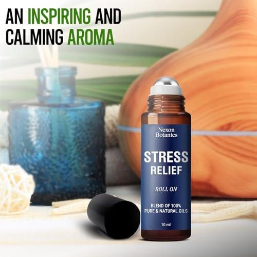 Nexon Botanics Stress Relief Essential Oil Roll-On 10 ml – Beruhigende Mischung mit Lavendel, Geranie & Weihrauch für Aromatherapie