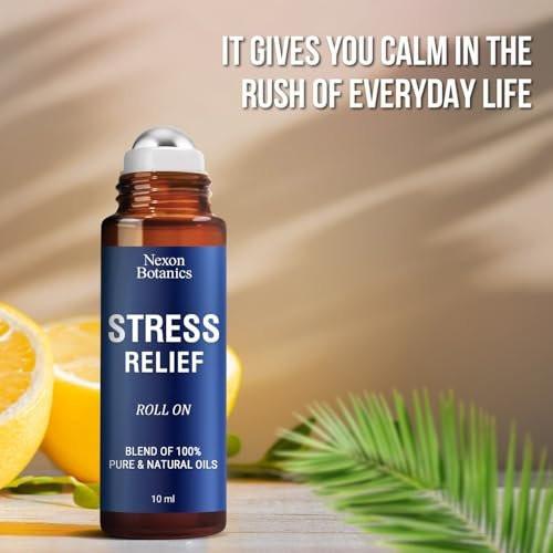 Nexon Botanics Stress Relief Essential Oil Roll-On 10 ml – Beruhigende Mischung mit Lavendel, Geranie & Weihrauch für Aromatherapie