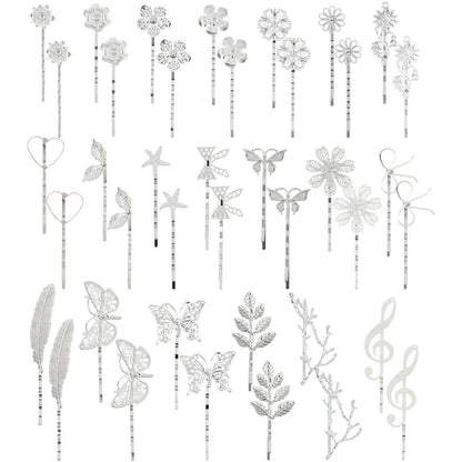 Lawie Vintage Retro Butterfly Flower Metall-Haarschmuck: 40-teiliges Set dekorativer Bobby Pins, Haarklammern, Haarspangen & Feinhaarhalter für Frauen & Mädchen