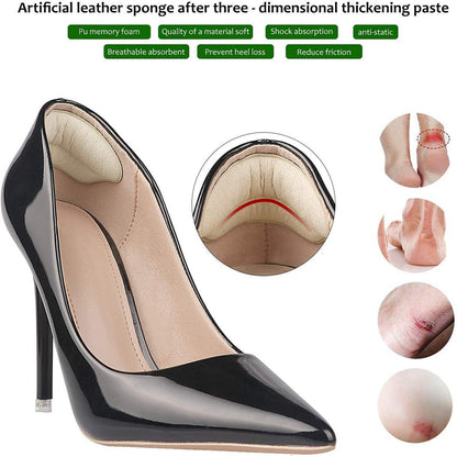 Fersenpolster Einlegesohlen für zu große Schuhe – 4 Paar, rutschfeste Fersenkissen gegen Blasen, verbesserte Passform (Pale Apricot)