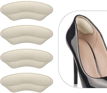 Fersenpolster Einlegesohlen für zu große Schuhe – 4 Paar, rutschfeste Fersenkissen gegen Blasen, verbesserte Passform (Pale Apricot)