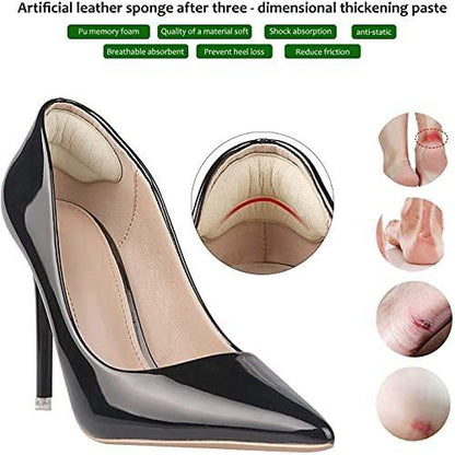 Fersenpolster Einlegesohlen für zu große Schuhe – 4 Paar, rutschfeste Fersenkissen gegen Blasen, verbesserte Passform (Pale Apricot)