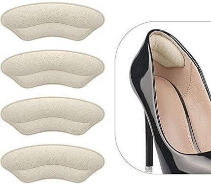 Fersenpolster Einlegesohlen für zu große Schuhe – 4 Paar, rutschfeste Fersenkissen gegen Blasen, verbesserte Passform (Pale Apricot)