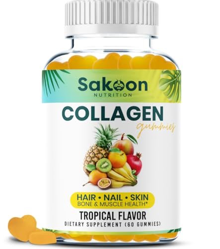 Sakoon Nutrition Halal Kollagen-Gummis für Frauen und Männer - Anti-Aging, Haarwachstum, Hautpflege & starke Nägel - Nicht-GVO, glutenfrei - Hergestellt in den USA