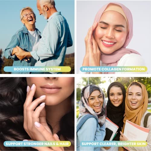 Sakoon Nutrition Halal Kollagen-Gummis für Frauen und Männer - Anti-Aging, Haarwachstum, Hautpflege & starke Nägel - Nicht-GVO, glutenfrei - Hergestellt in den USA