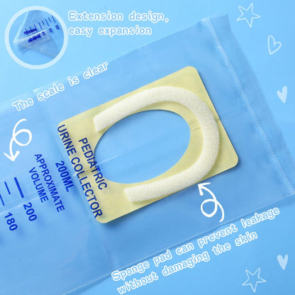 Sosation 20 Stück Urinbeutel für Kinder, Klare Urinauffangbeutel, Einweg-Pipibeutel, Haftende, Auslaufsichere Baby-Pipi-Beutel für die Sammlung