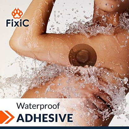 Fixic Freestyle Klebepflaster 25 Stück – Passend für Libre 1, 2, 3 & Plus – Enlite – Guardian – Kein Kleber in der Mitte – Vorgeschnittene Rückseite – Langzeitfixierung für Ihren Sensor! (Kaffee)