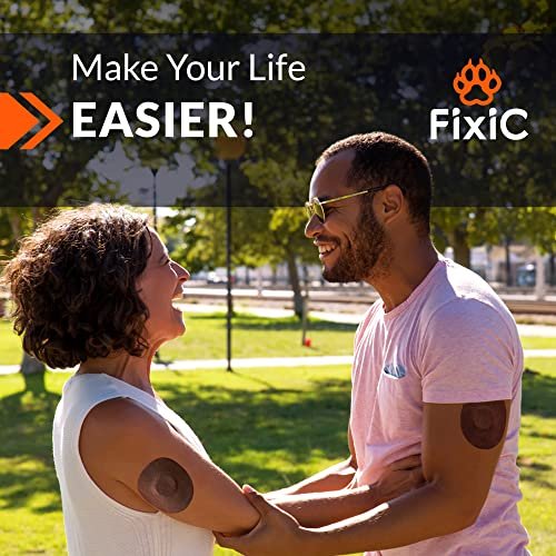 Fixic Freestyle Klebepflaster 25 Stück – Passend für Libre 1, 2, 3 & Plus – Enlite – Guardian – Kein Kleber in der Mitte – Vorgeschnittene Rückseite – Langzeitfixierung für Ihren Sensor! (Kaffee)