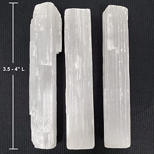 New Age Imports, Inc.® – Premium Selenit-Stäbe 4 Zoll – 3er-Pack für Wicca, Reiki, Heilung, Metaphysik, Chakra, positive Energie, Meditation, Schutz, Dekoration oder Geschenk