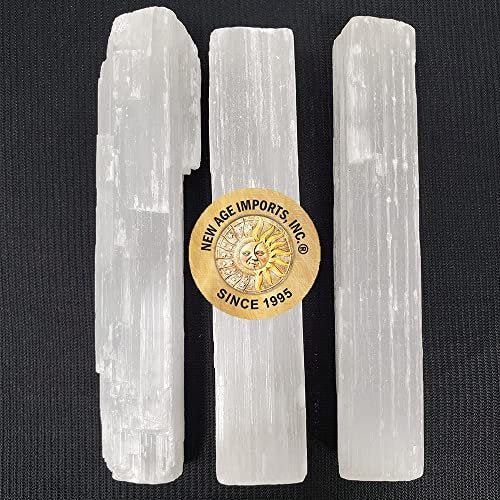 New Age Imports, Inc.® – Premium Selenit-Stäbe 4 Zoll – 3er-Pack für Wicca, Reiki, Heilung, Metaphysik, Chakra, positive Energie, Meditation, Schutz, Dekoration oder Geschenk