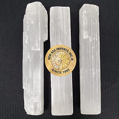 New Age Imports, Inc.® – Premium Selenit-Stäbe 4 Zoll – 3er-Pack für Wicca, Reiki, Heilung, Metaphysik, Chakra, positive Energie, Meditation, Schutz, Dekoration oder Geschenk