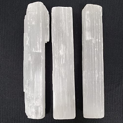 New Age Imports, Inc.® – Premium Selenit-Stäbe 4 Zoll – 3er-Pack für Wicca, Reiki, Heilung, Metaphysik, Chakra, positive Energie, Meditation, Schutz, Dekoration oder Geschenk