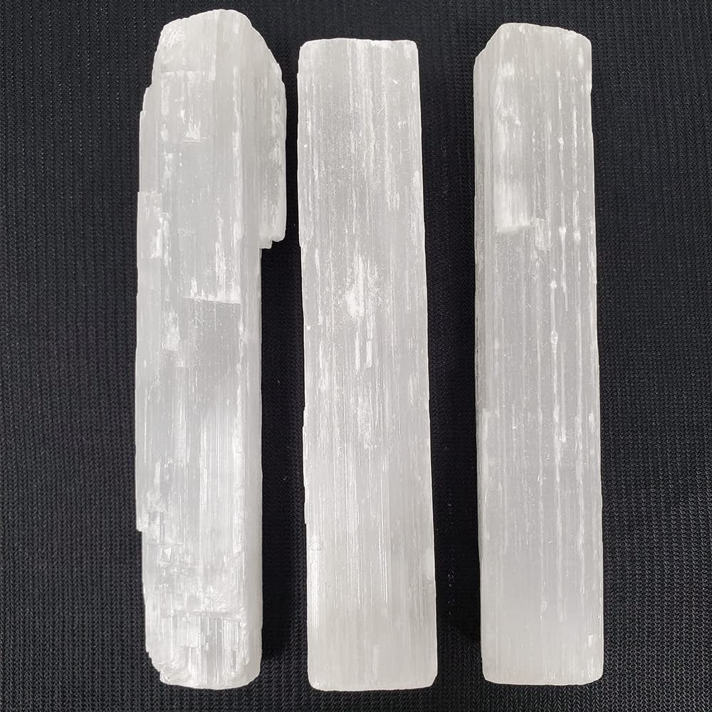 New Age Imports, Inc.® – Premium Selenit-Stäbe 4 Zoll – 3er-Pack für Wicca, Reiki, Heilung, Metaphysik, Chakra, positive Energie, Meditation, Schutz, Dekoration oder Geschenk