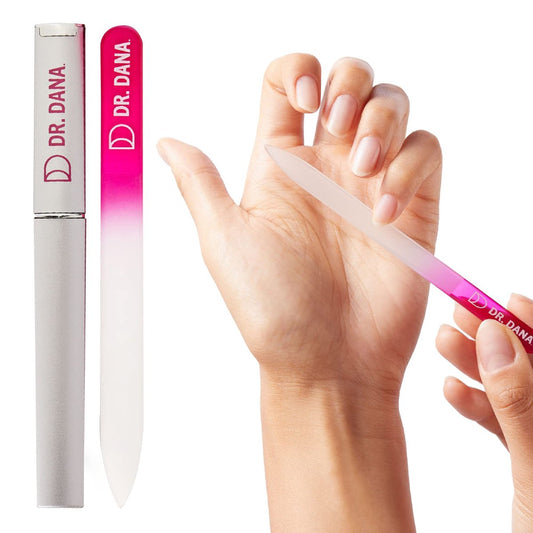 Dr. Dana Glas-Nagelfeile mit Etui – Premium doppelseitige geätzte Kristall-Nagelfeile für natürliche Nägel, inklusive Schutzetui – ideales Selbstpflege-Geschenk, professionelle Qualität von Dr. Dana