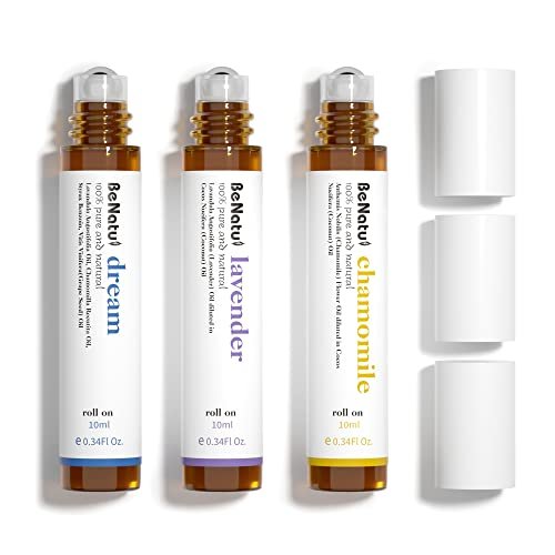 Benatu Ätherisches Öl Roll-On Set (Traum, Lavendel, Kamille) - Aromatherapie-Roller für Massage, Körperpflege, Zuhause - Natürlicher Duft Geschenk für Frauen und Männer