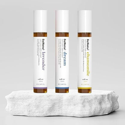 Benatu Ätherisches Öl Roll-On Set (Traum, Lavendel, Kamille) - Aromatherapie-Roller für Massage, Körperpflege, Zuhause - Natürlicher Duft Geschenk für Frauen und Männer