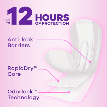 Always Discreet Inkontinenz-Einlagen für Frauen mit Blasenschwäche, Sensitive Pads, Mittlere Saugfähigkeit, Normale Länge, 57 Stück