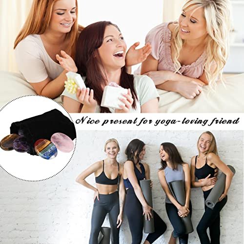 Roowest 4 Stücke Daumen Sorgenstein für Angst, natürliche Kristall-Heilsteine, Chakren Amethyst Tigerauge Quarz, Taschen-Umarmungs-Geschenk für Büro Stress Meditation (Chromashift, Oval)