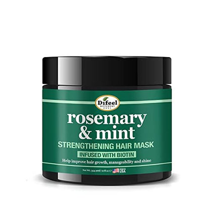 Difeel Rosmarin & Minze Stärkende Haarmaske mit natürlichem Rosmarinöl und Biotin, 12 oz.